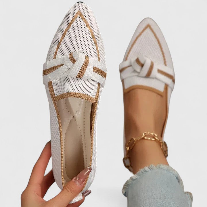 Mocasines Mujer Corte Regular Punta Detalle de Botón Casual Verano