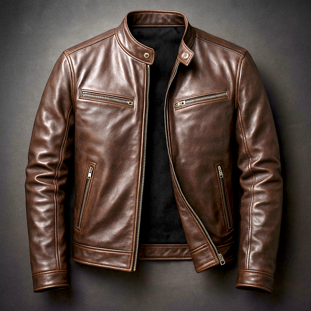 Pánská slim fit bunda na zip na jaro a léto