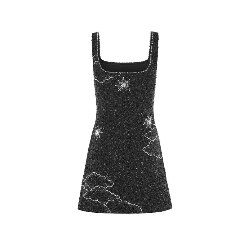 Vestido mini sin mangas con lentejuelas para eventos nocturnos