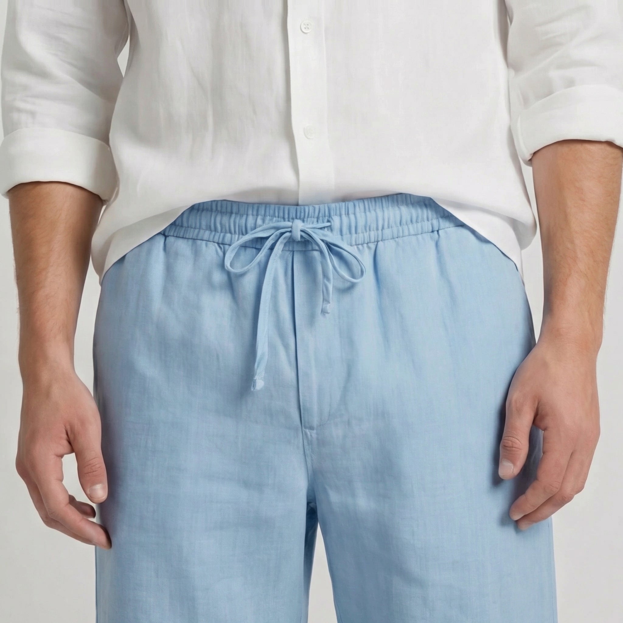 Pantaloni scurți bermuda pentru bărbați cu talie elastică casual vară