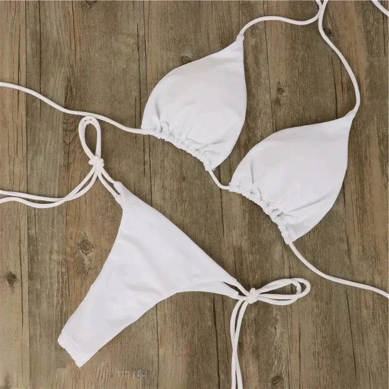 Bikini Femme Doré Brillance Été Piscine Plage Coupe Élégante