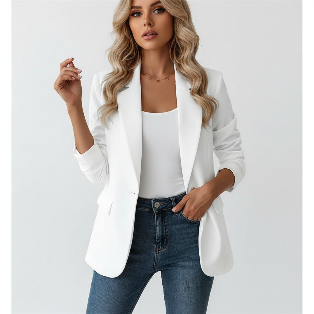 Sacou Damă Croială Mulată Slim Fit Mâneci Lungi Casual Formal