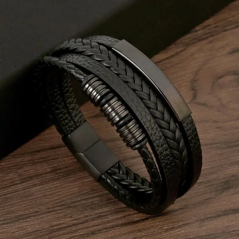 Bracelet en cuir pour homme pour occasions décontractées et formelles