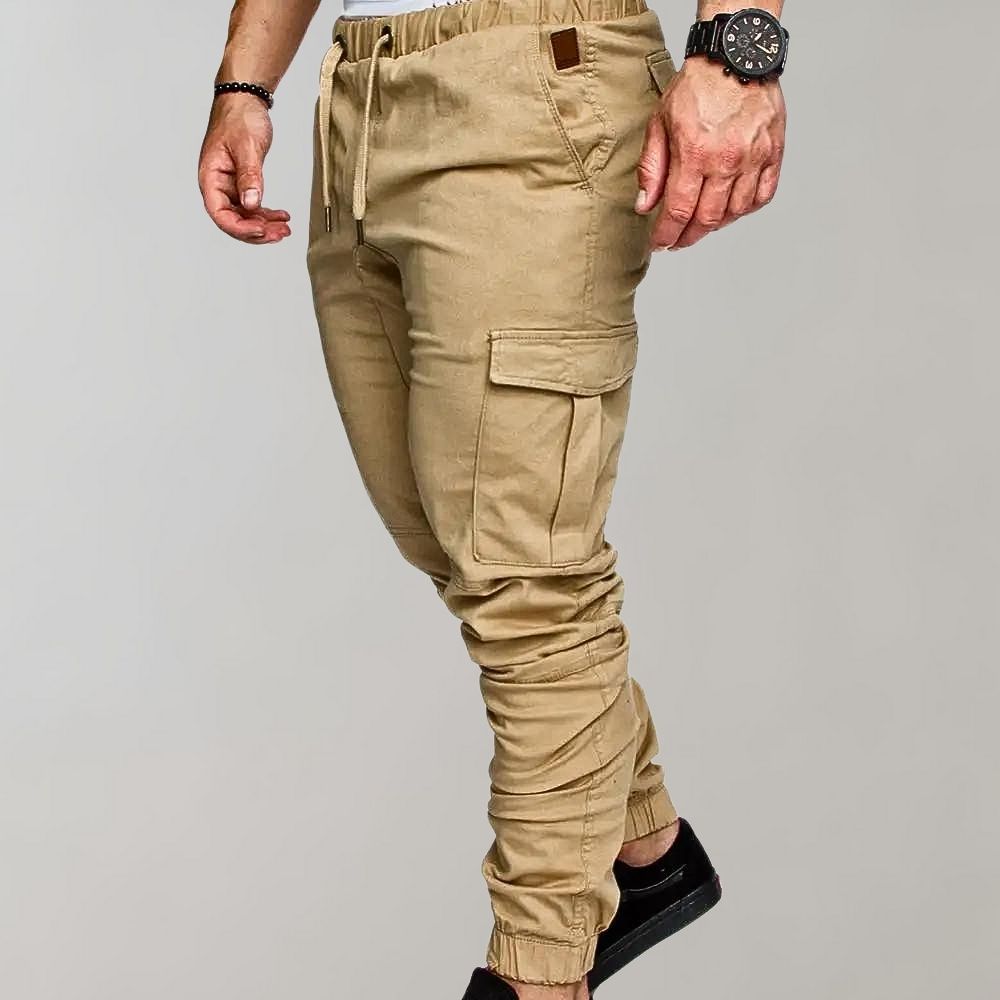 Pantalón Cargo para Hombre Casual Cómodo con Cintura Elástica