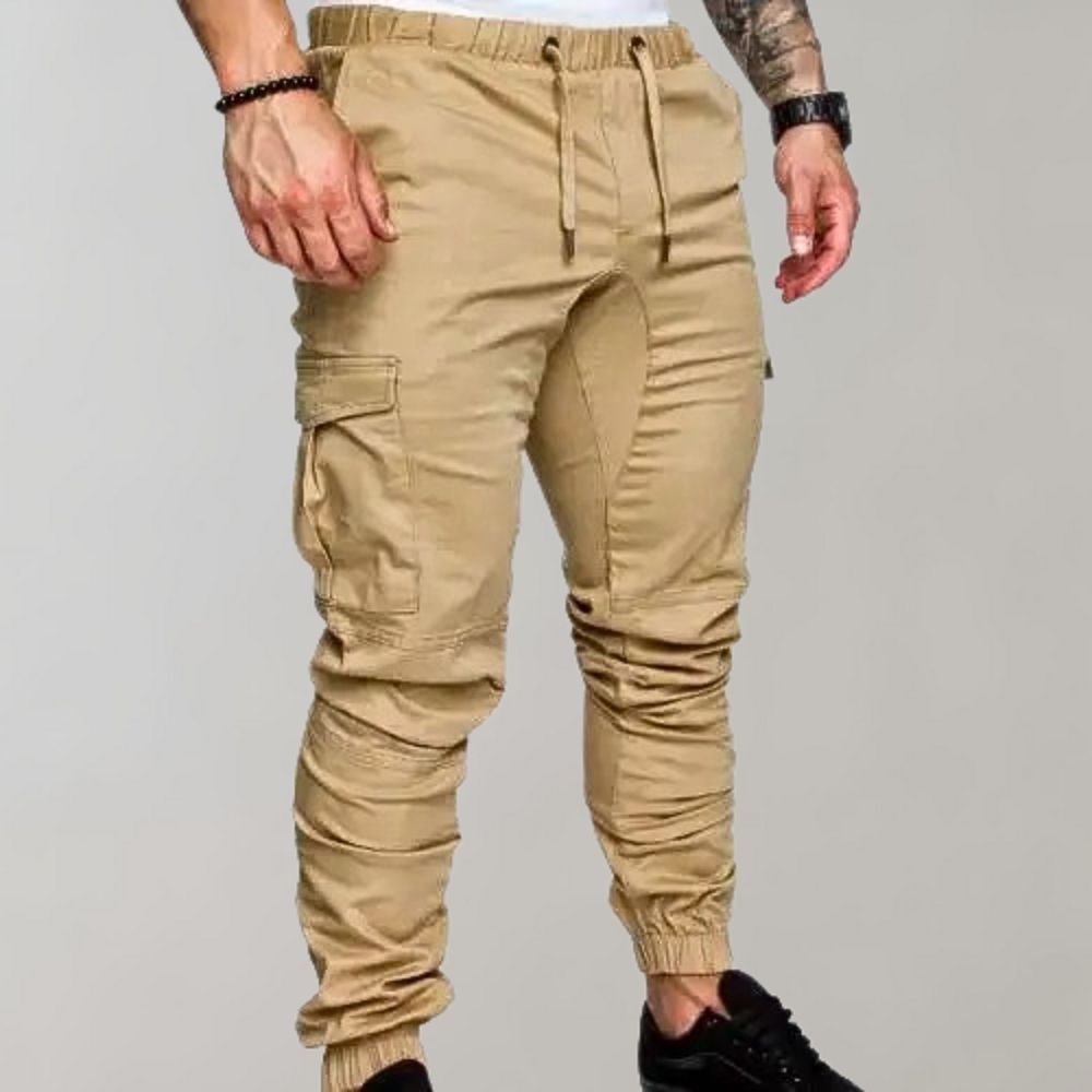 Pantalón Cargo para Hombre Casual Cómodo con Cintura Elástica