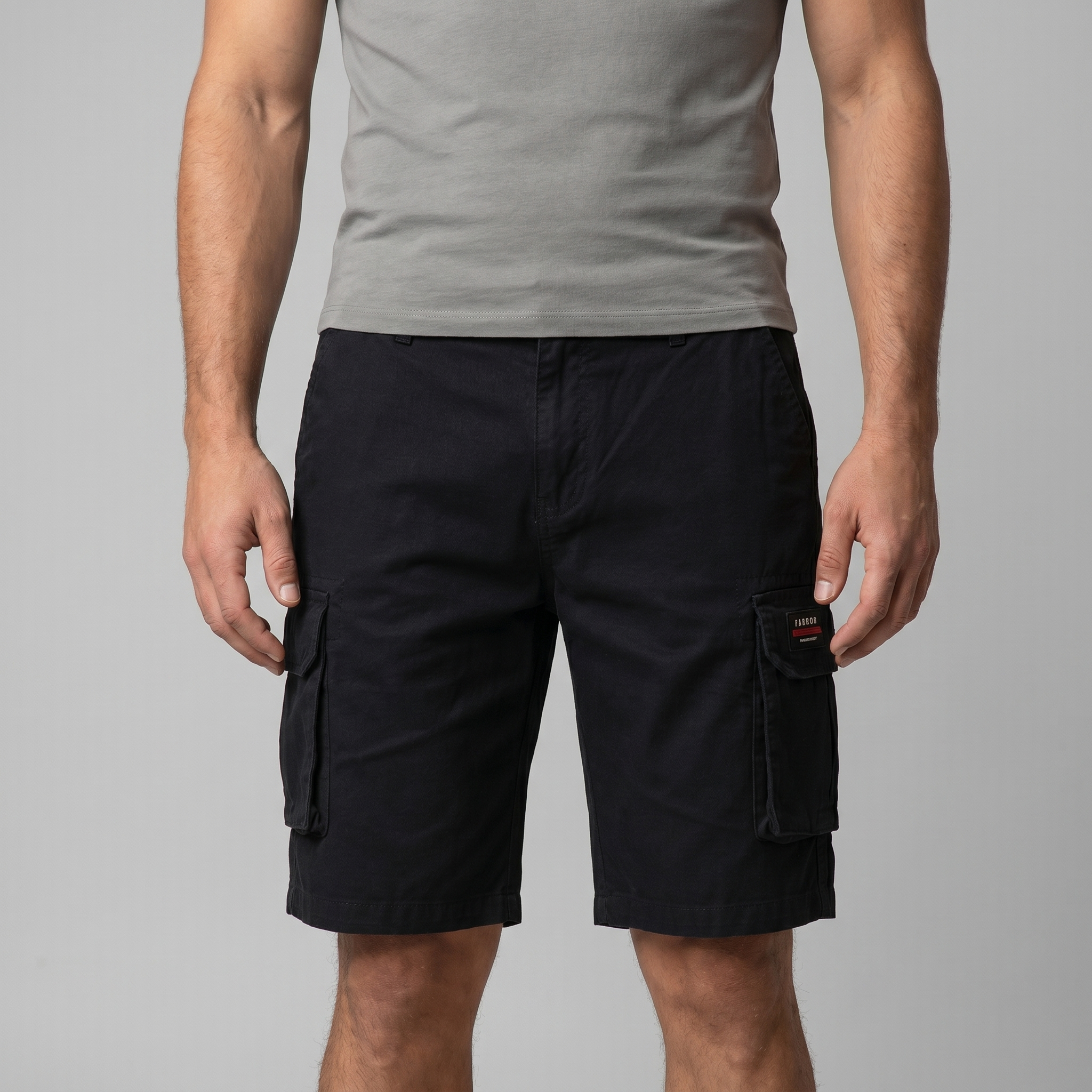 Pantalones cortos cargo para hombre, ajuste relajado, múltiples bolsillos, casual