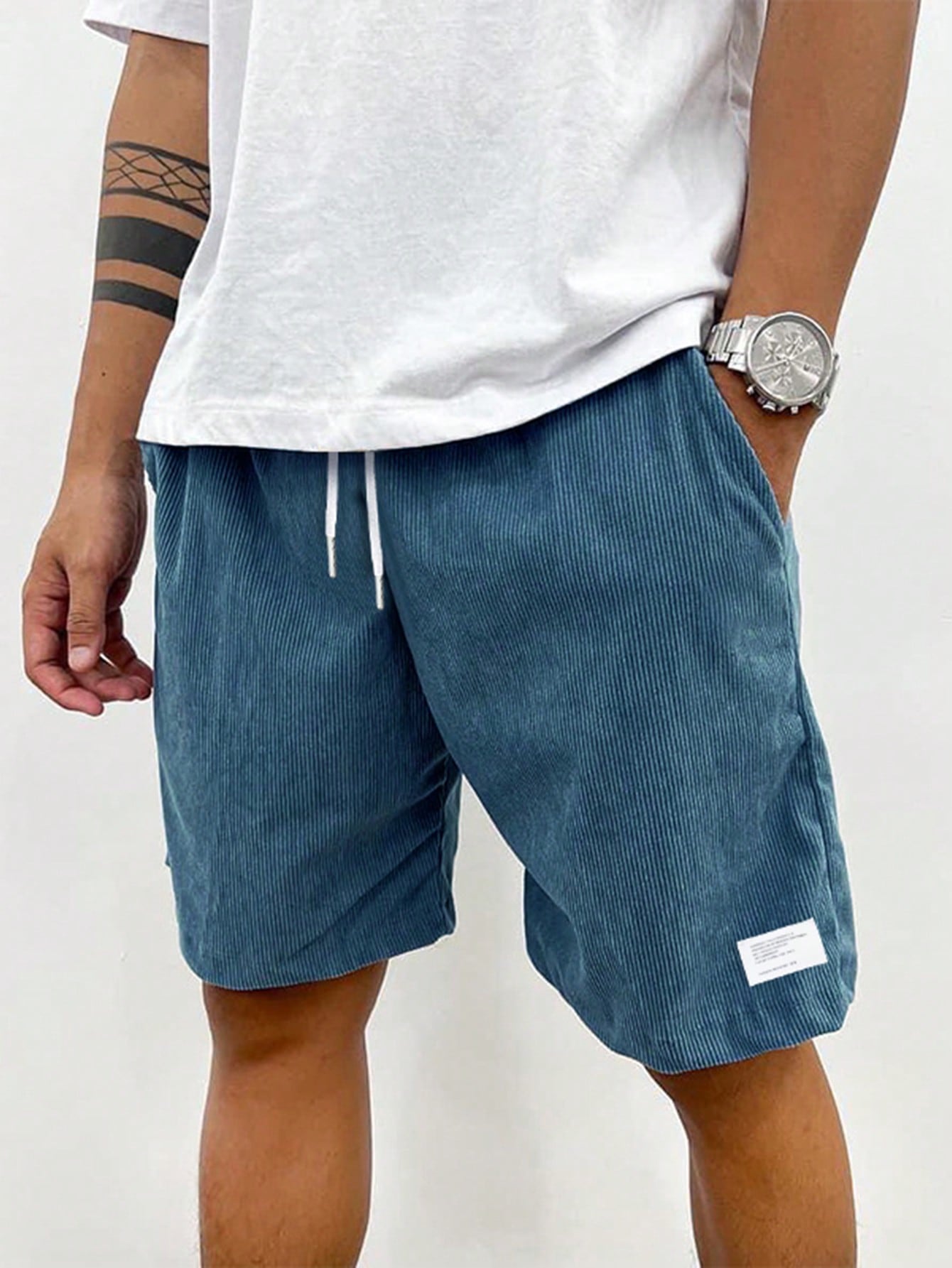 Pantalones cortos casuales para hombre con cordón verano cómodos para uso diario