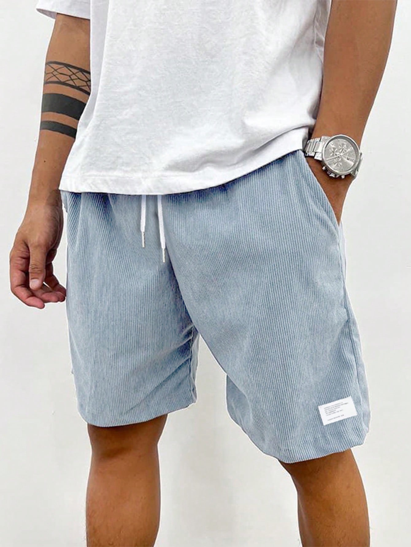 Pantalones cortos casuales para hombre con cordón verano cómodos para uso diario