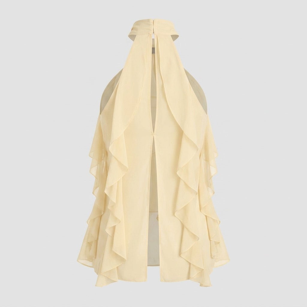 Chiffon Halter Top Dame Flæse Formelt