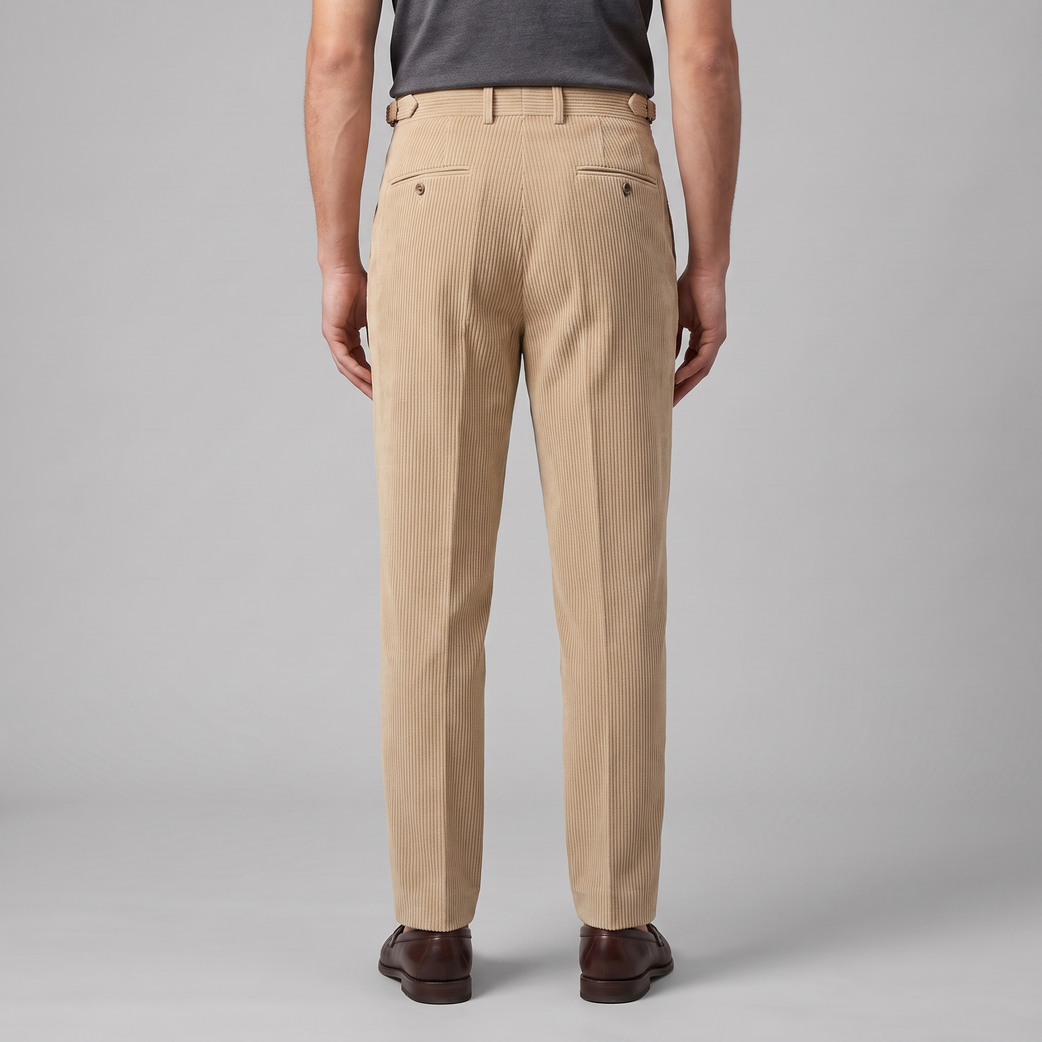 Corduroy Pleated Trousers Heren Tailored Classic Winter