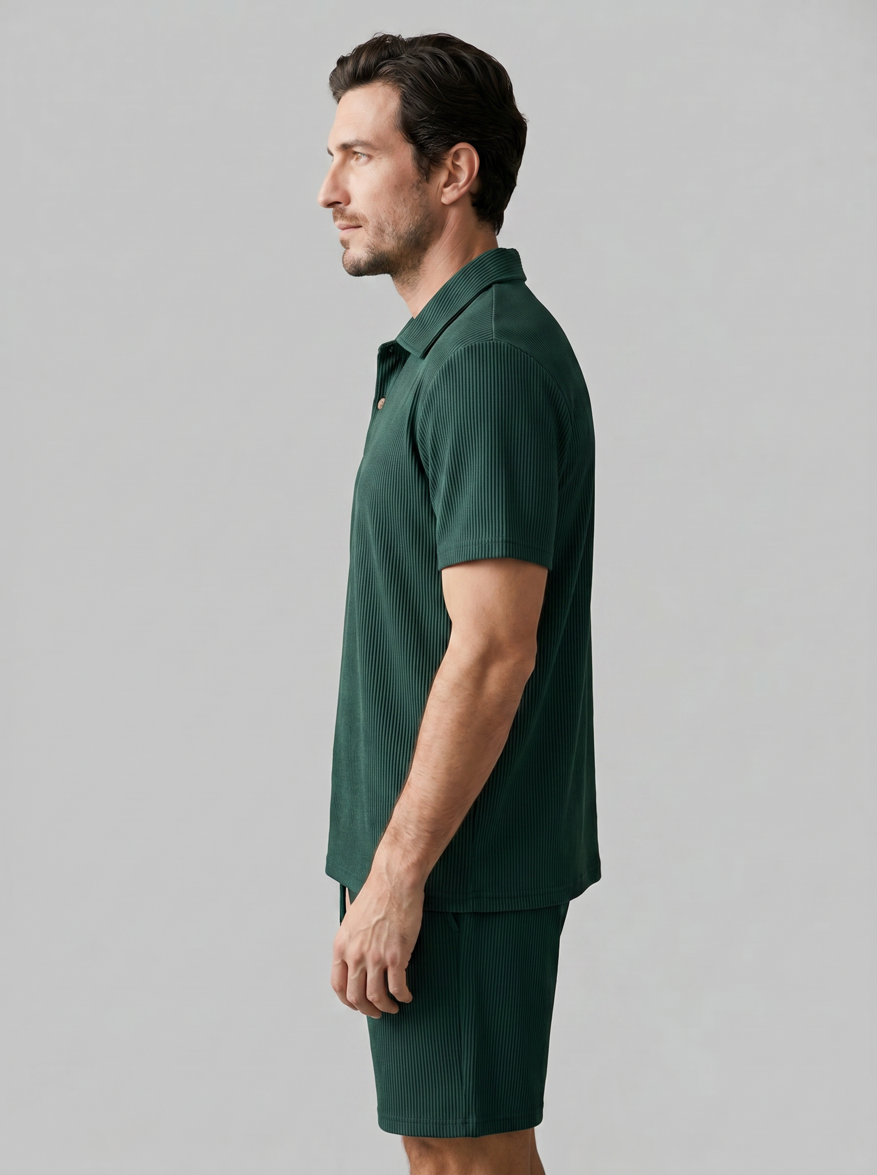 Fløjlsbukser Poloshirt og Shorts Sæt Herre Slim Fit