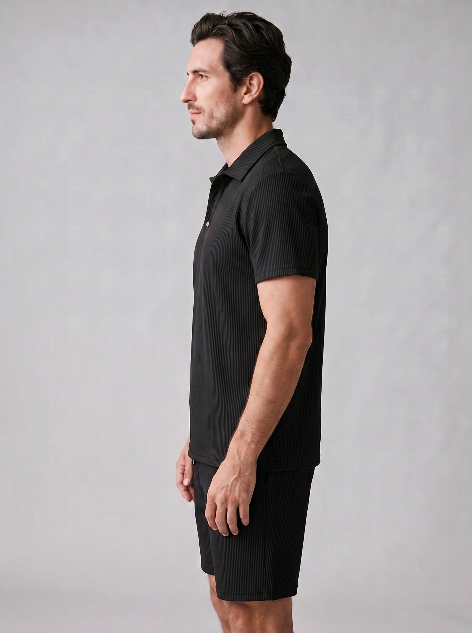 Fløjlsbukser Poloshirt og Shorts Sæt Herre Slim Fit