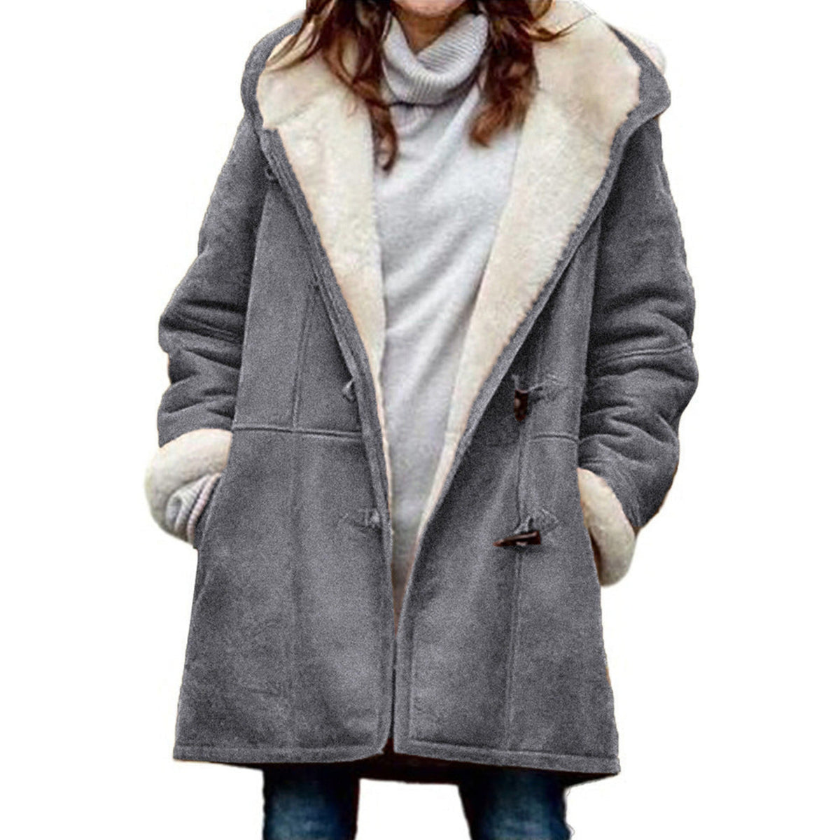 Duffle-coat Waleria pour femme, coupe intemporelle et brandebourgs signature adaptés à l'hiver.