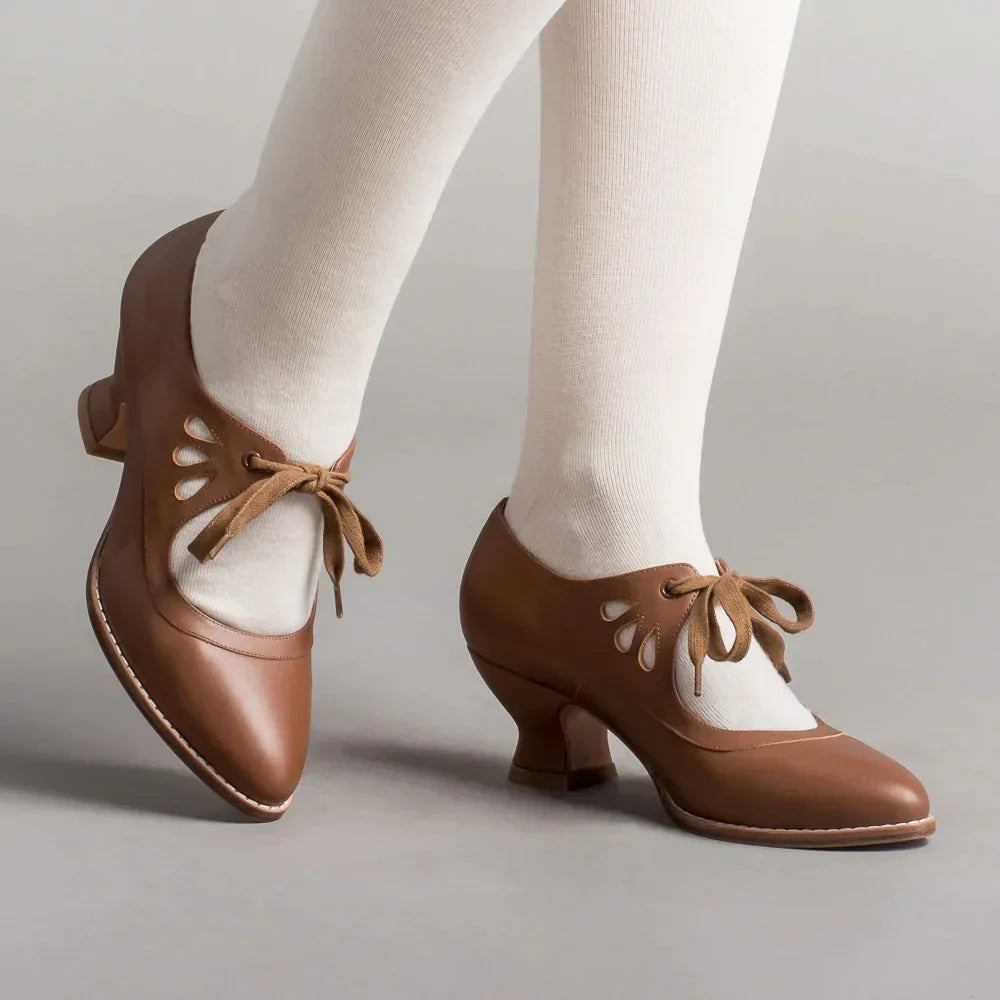 Zapatos ortopédicos para mujer de ajuste regular, de cuero con tacón alto