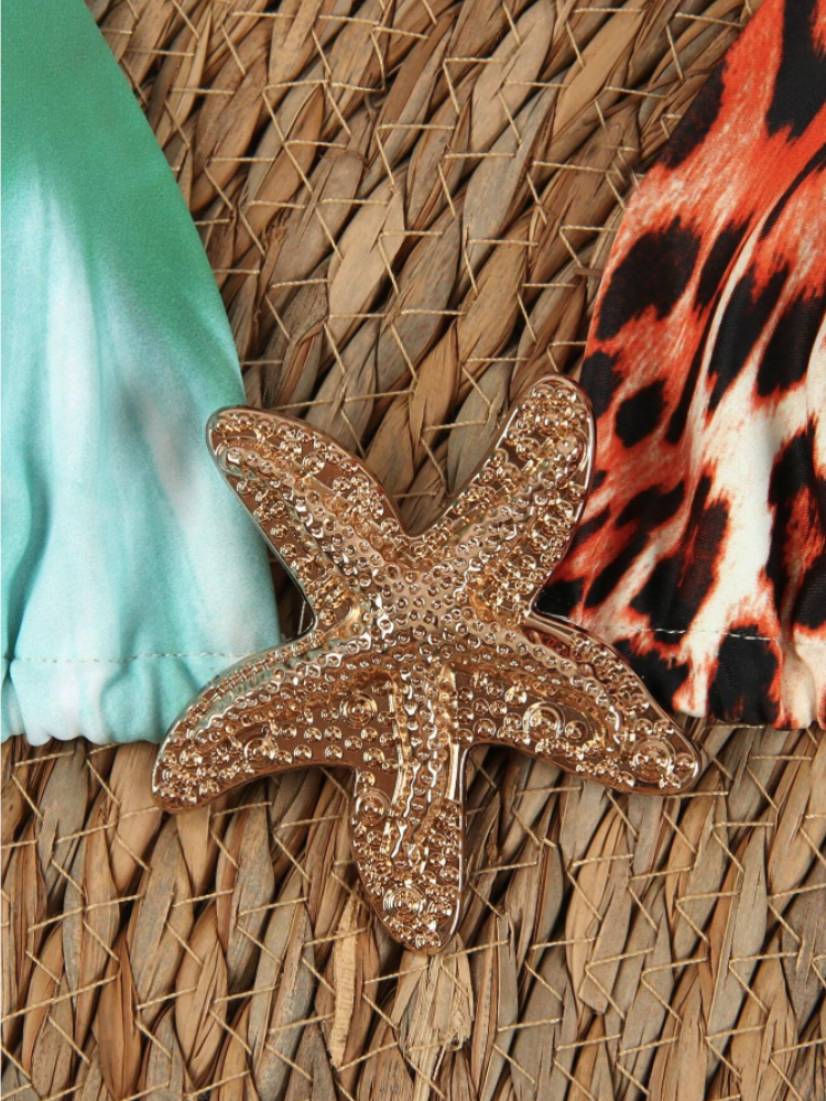 Conjunto de bikini para mujer con estampado tropical