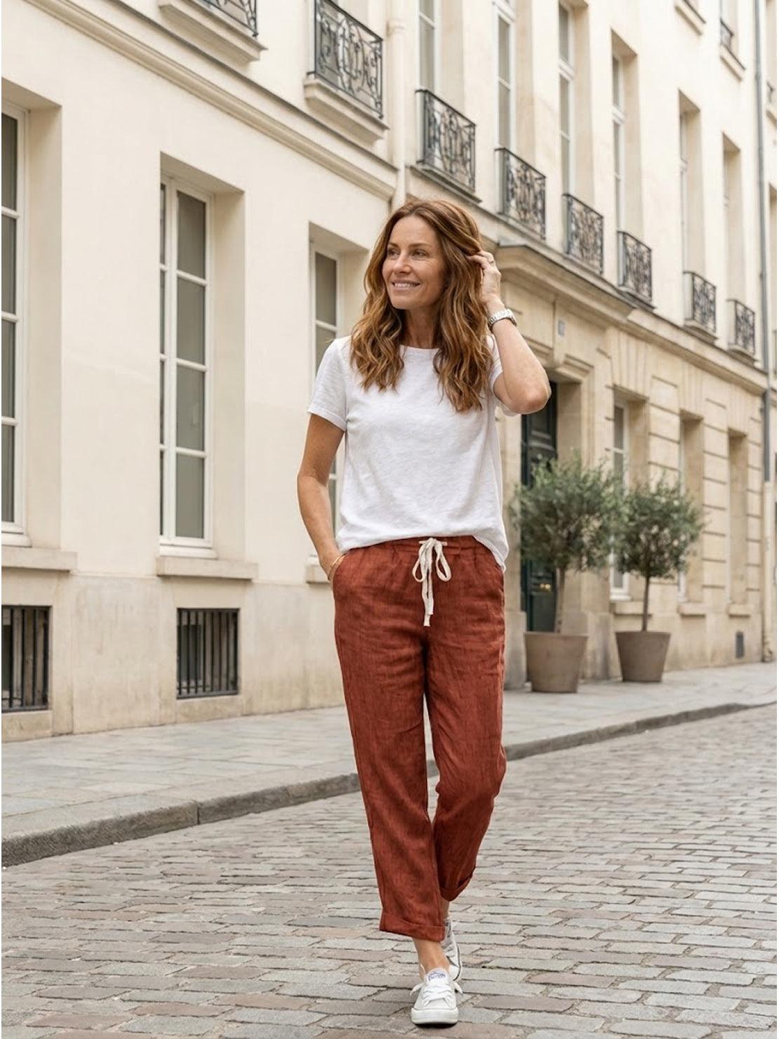 Dame Bukser Slim Fit Snøre Talje Casual Sommer