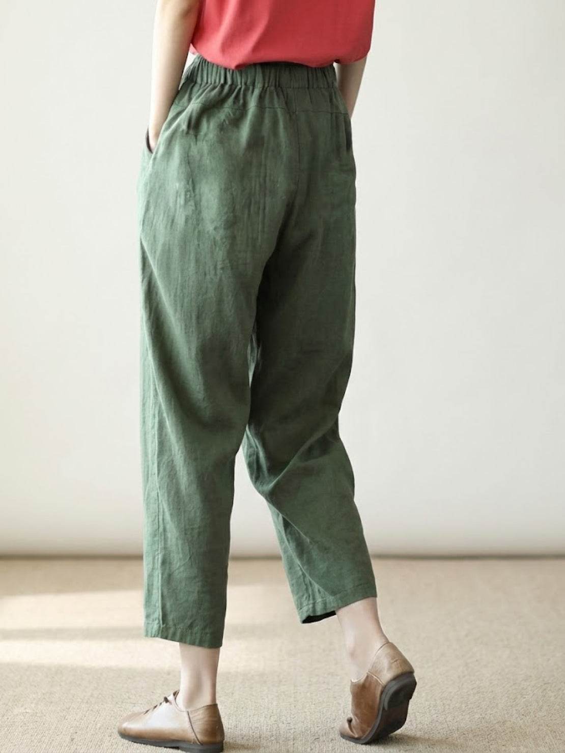 Dame Bukser Slim Fit Snøre Talje Casual Sommer