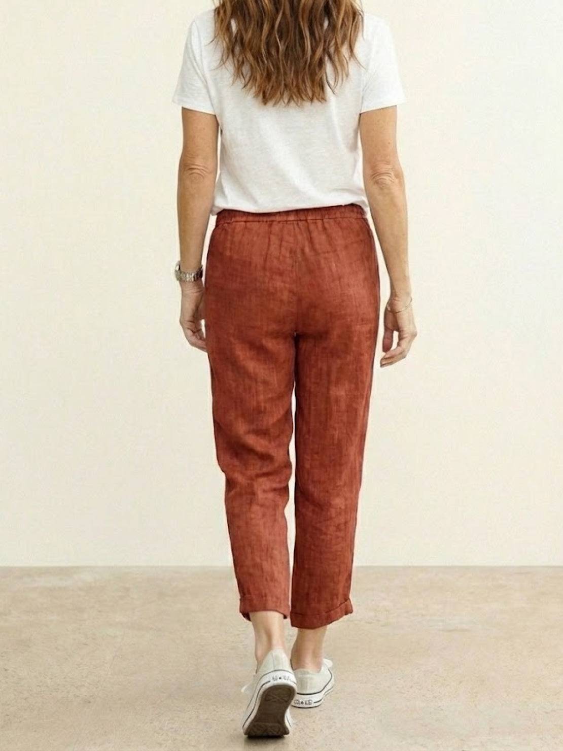 Dame Bukser Slim Fit Snøre Talje Casual Sommer