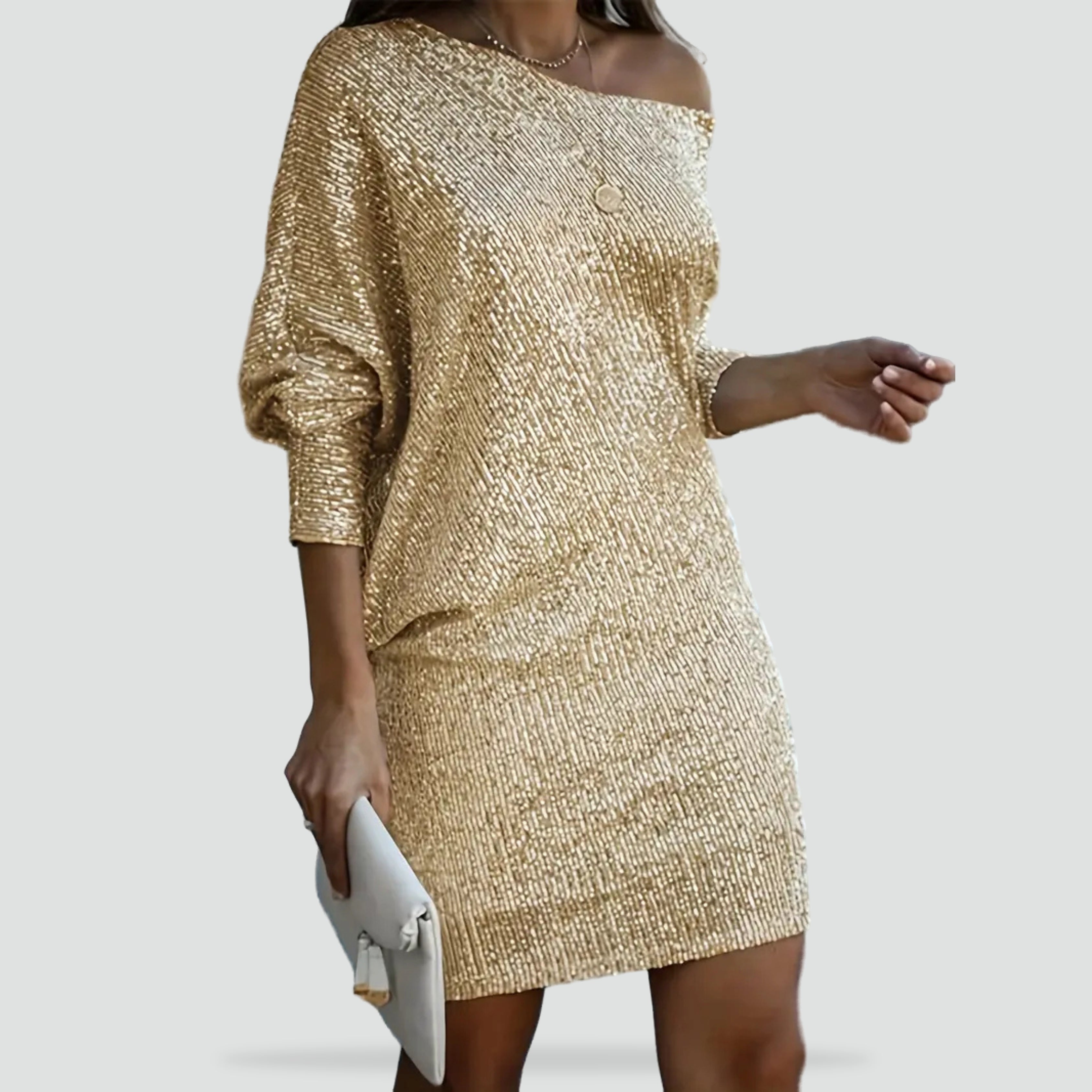 Robe de Soirée pour Femme | Sequins Contrastés, Éblouissante & Festive adapté aux tenues polyvalentes.