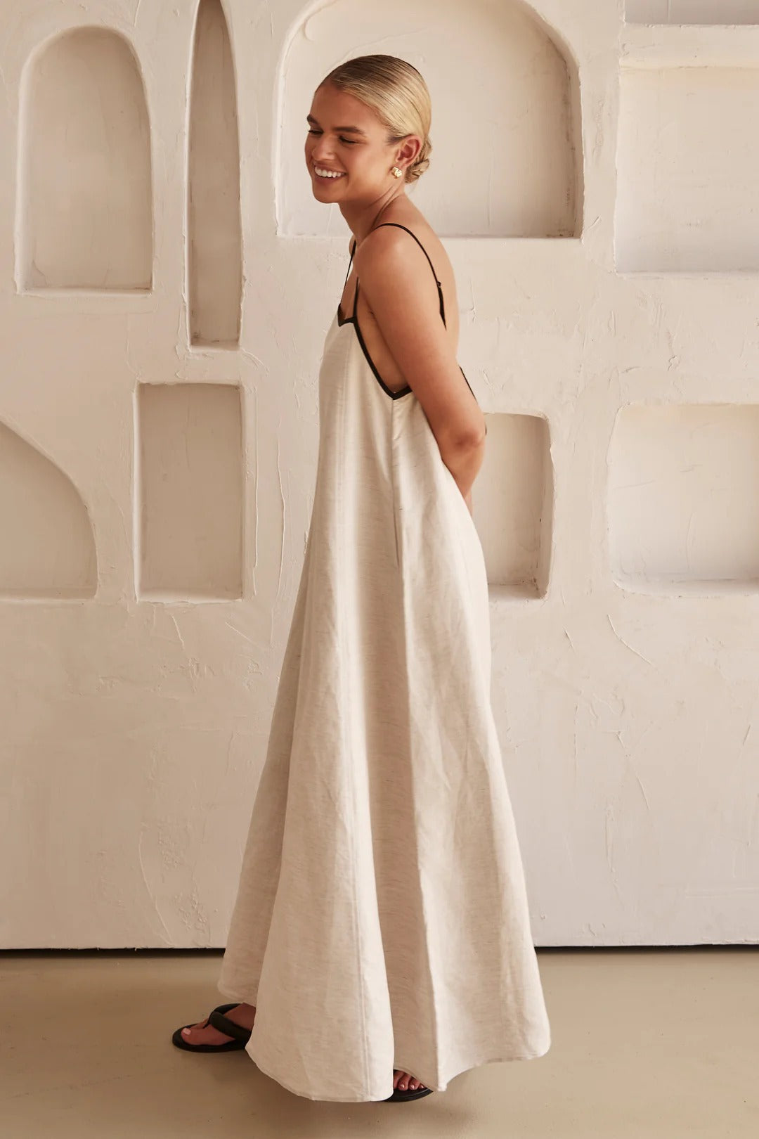Vestido Maxi Senhora Alças Finas Convidada Casamento Verão