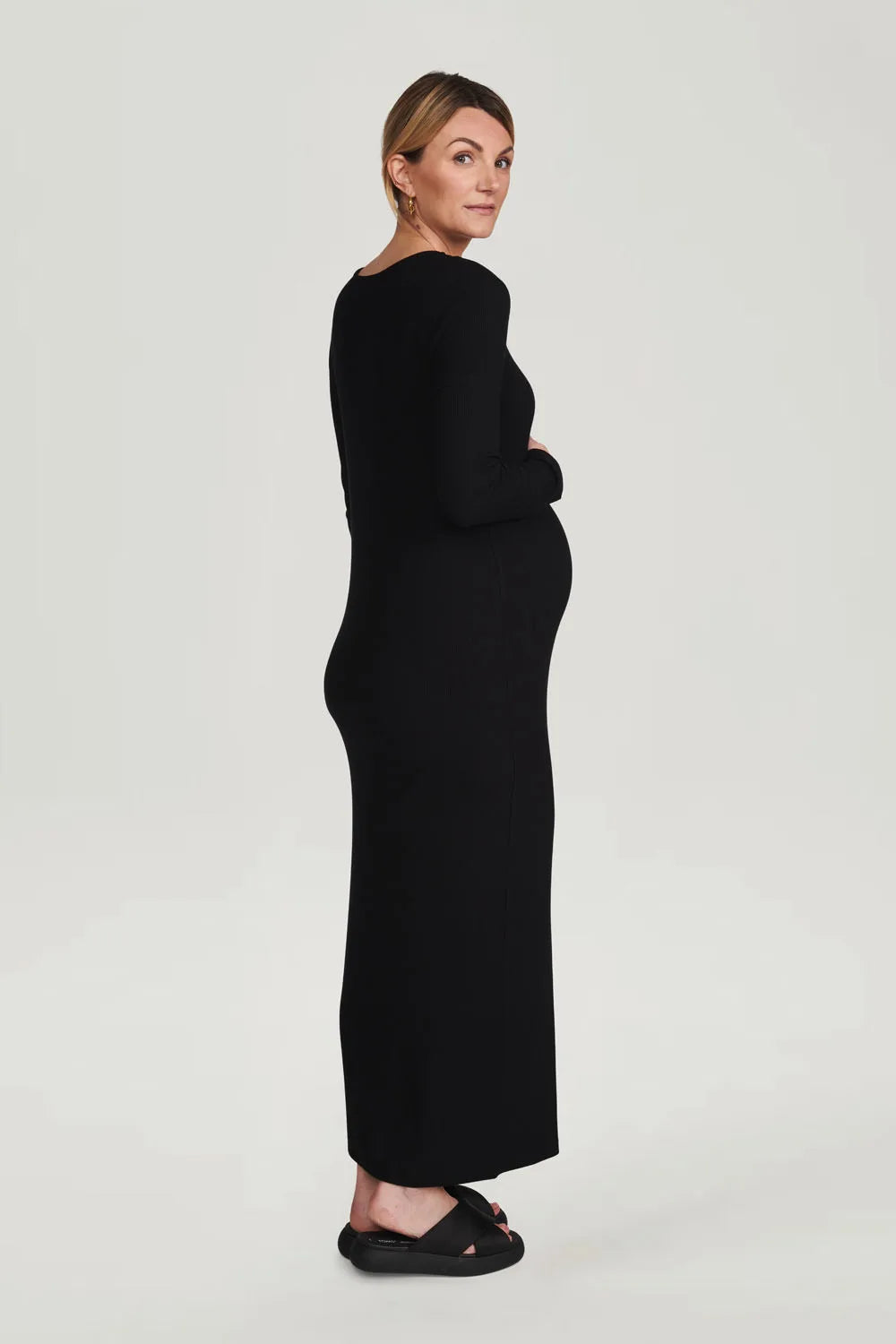 Maxi kjole til gravide damer V-hals elegant casual sommer