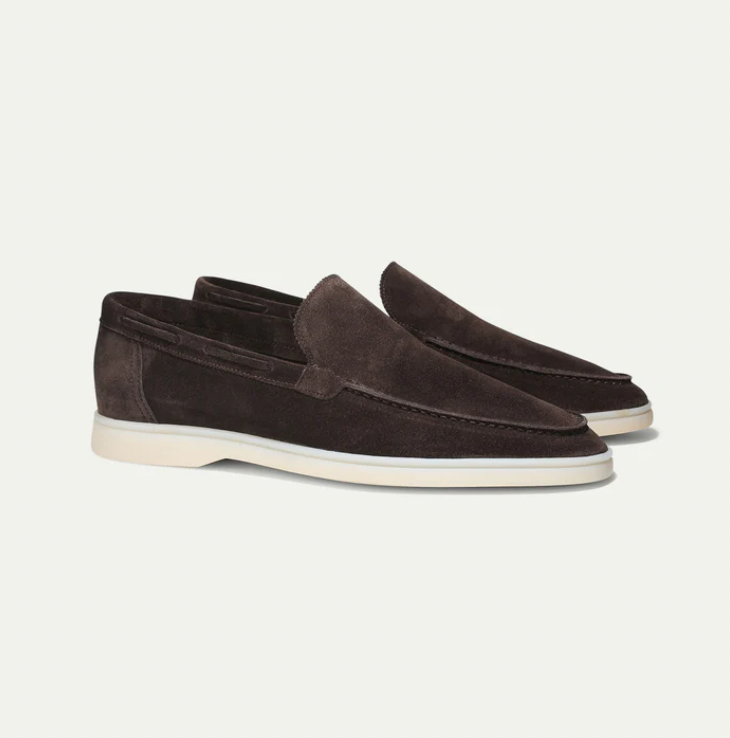 Pánské kožené mokasíny Regular Fit Kulatý výstřih Casual