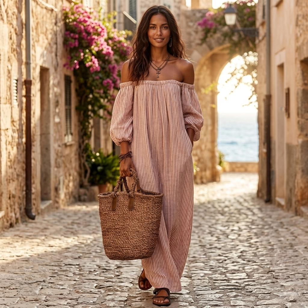 Kjole til damer oversized faldende ærmer casual