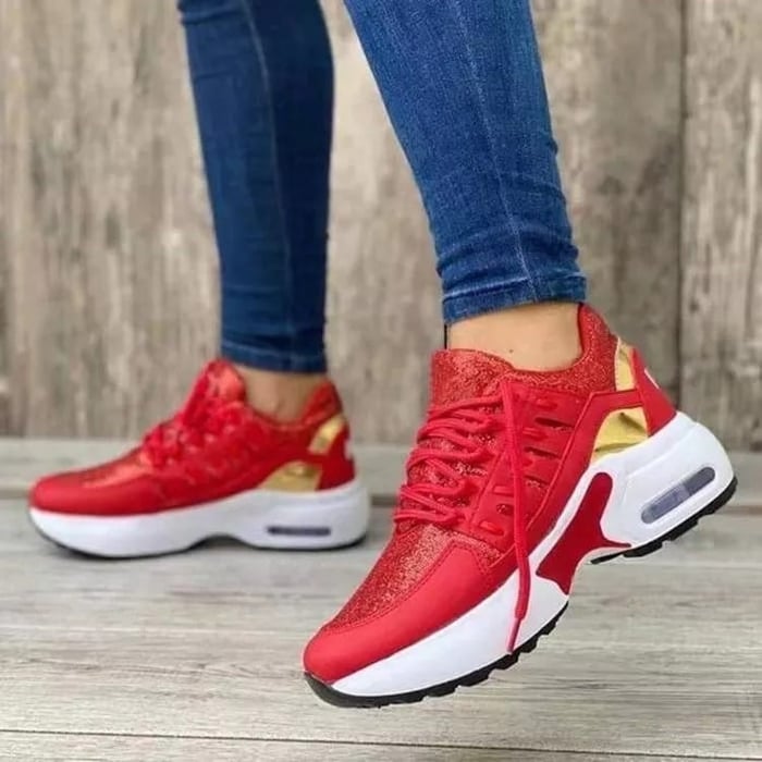 Sportliche Damen-Sneaker mit dämpfender Sohle und Schnürverschluss