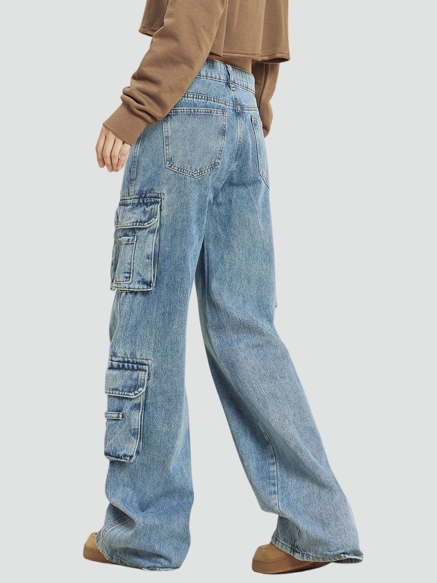 Jeans Cargo Holgados para Mujer con Corte Relajado