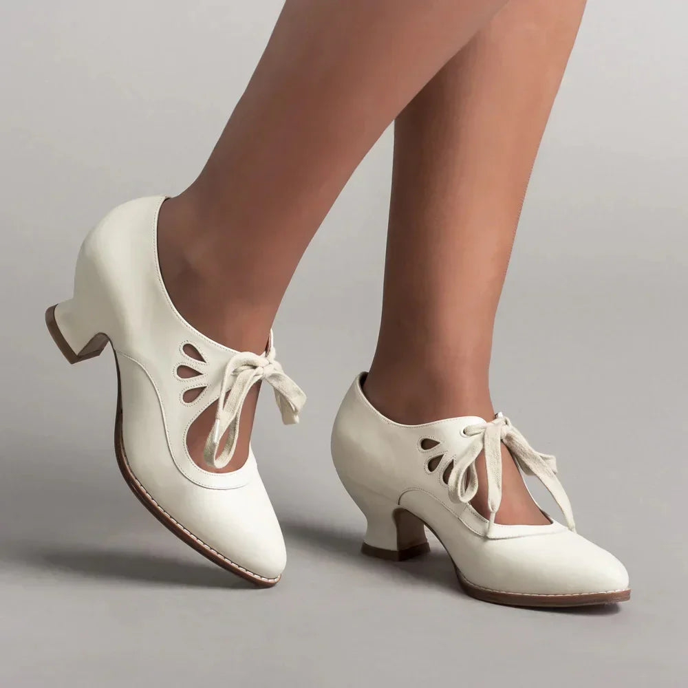 Zapatos ortopédicos para mujer de ajuste regular, de cuero con tacón alto