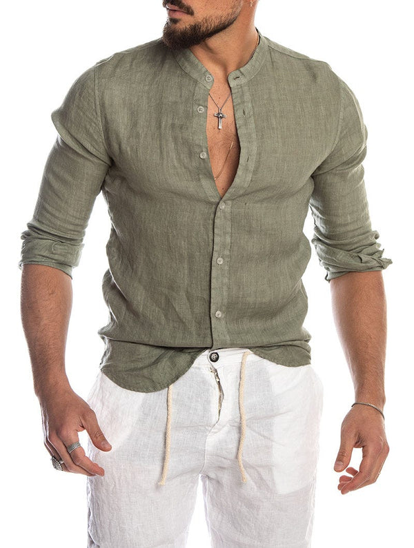Chemise Homme Coupe Régulière Boutons Col Classique Décontractée Été