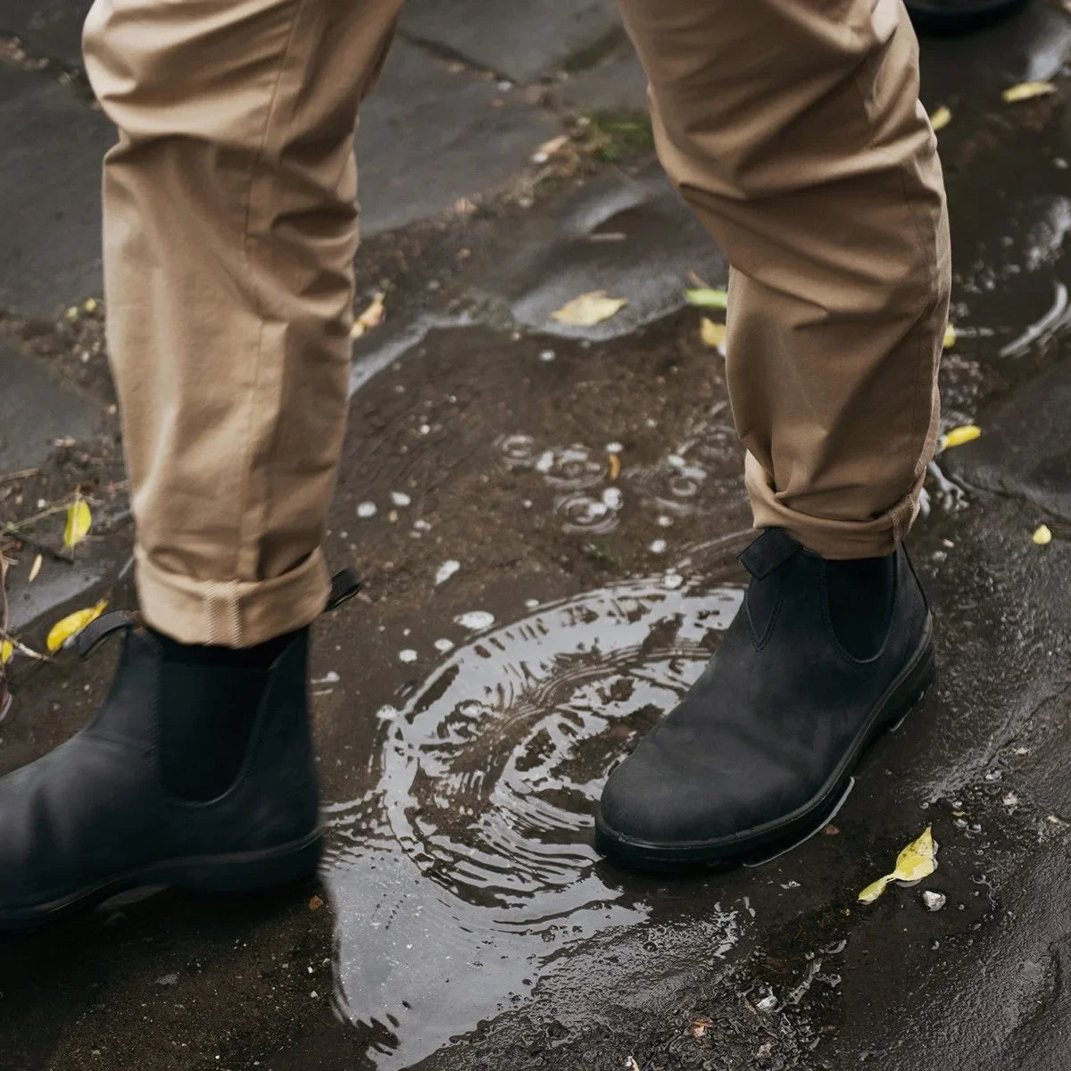 Botines Chelsea para hombre, repelentes al agua y sin cordones, fáciles de poner