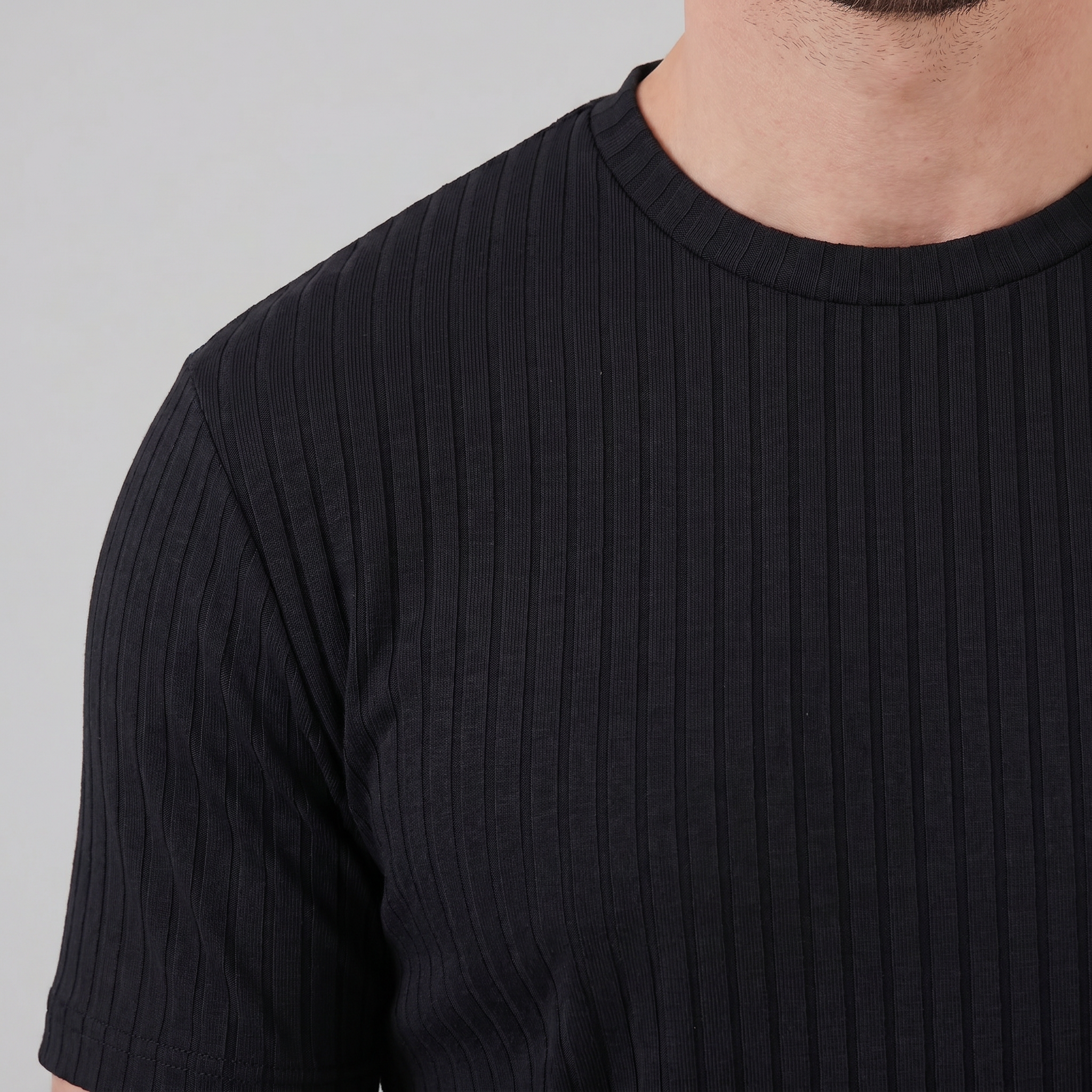 Henley-skjorte til mænd, slim fit, lange ærmer, afslappet