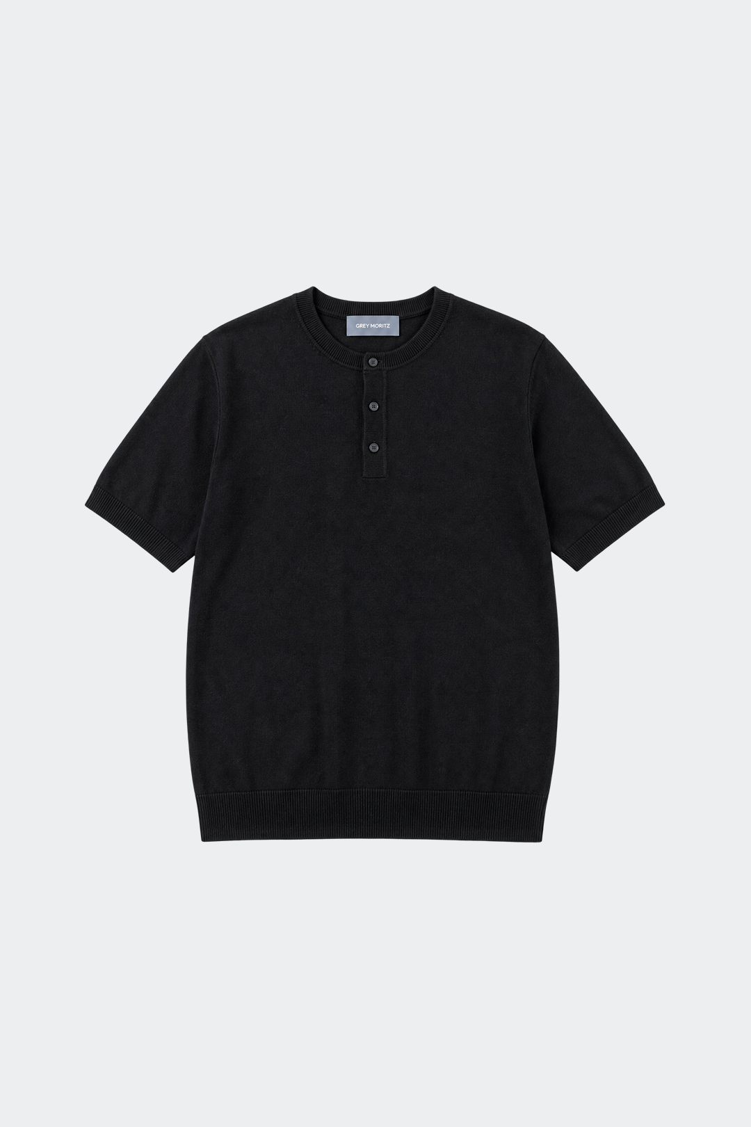 T-shirt Henley Mangas Curtas Homem Casual