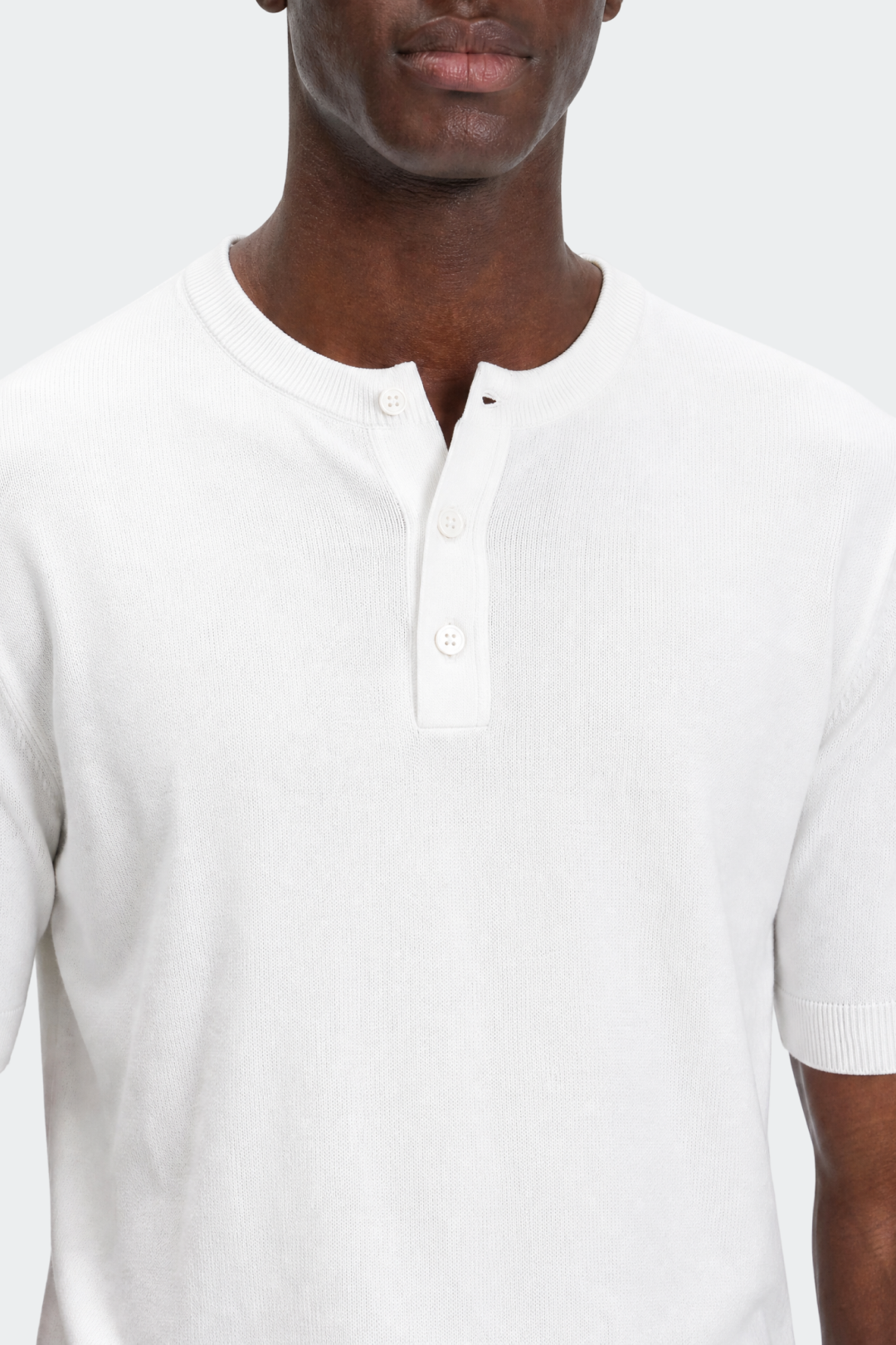 T-shirt Henley Mangas Curtas Homem Casual
