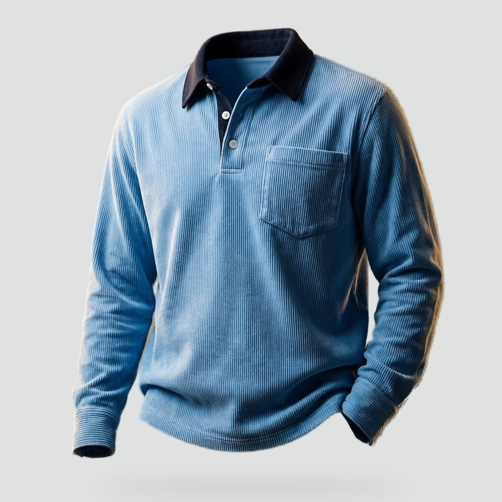 Scott Corduroy Long Sleeve Polo - York Miller