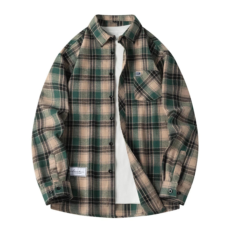 Chemise à carreaux pour homme, fermeture à boutons, décontractée, été