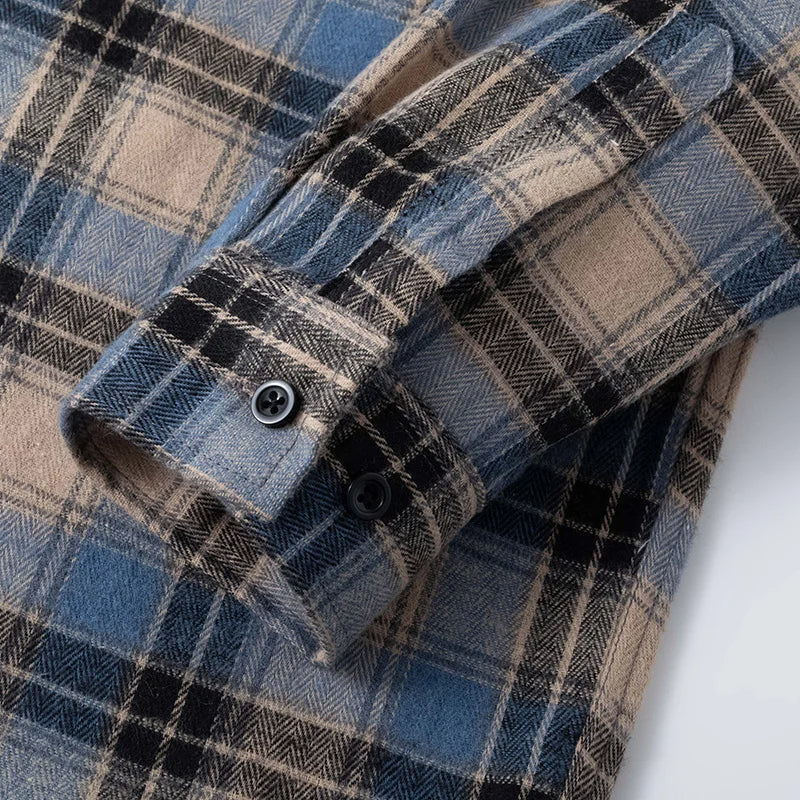 Chemise à carreaux pour homme, fermeture à boutons, décontractée, été
