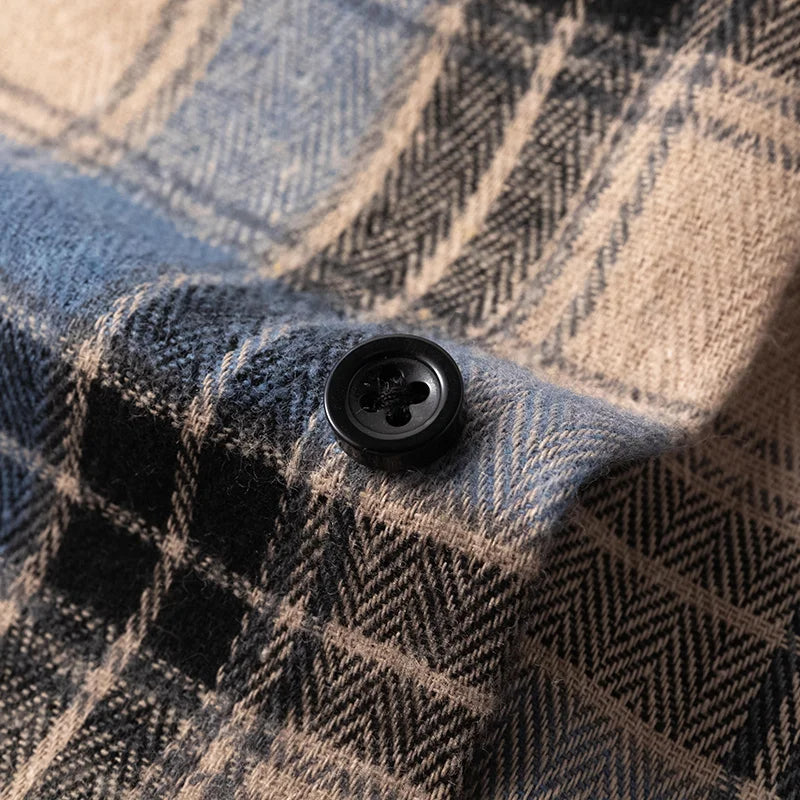 Chemise à carreaux pour homme, fermeture à boutons, décontractée, été