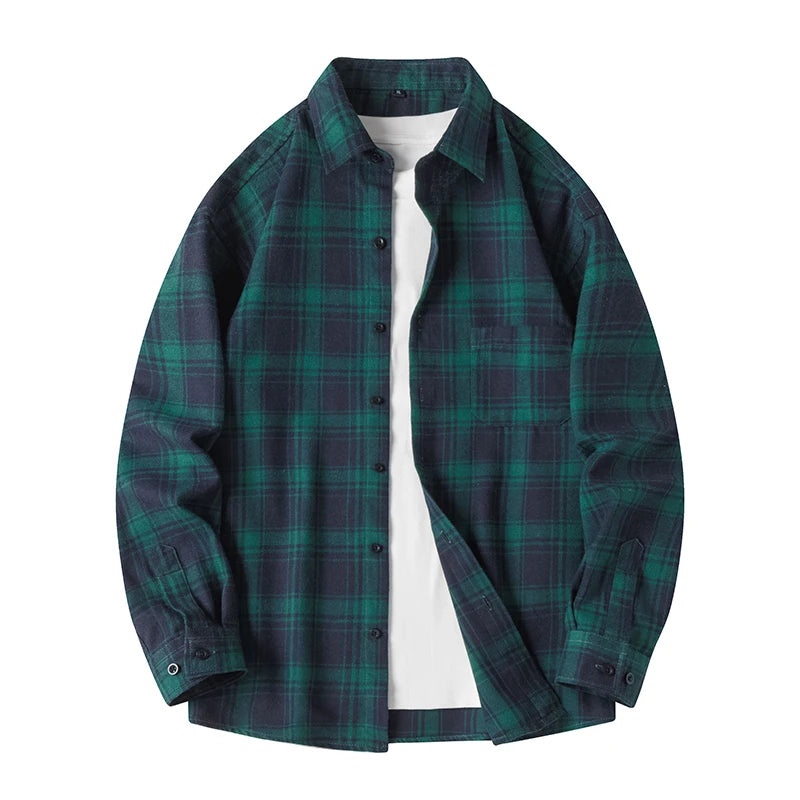Chemise à carreaux pour homme, fermeture à boutons, décontractée, été