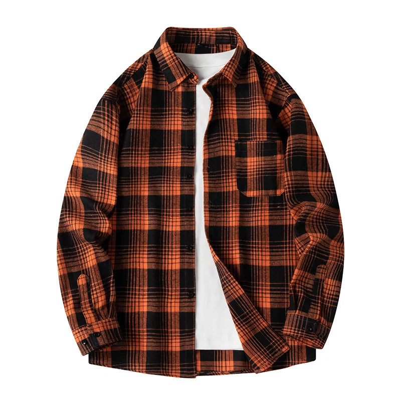 Chemise à carreaux pour homme, fermeture à boutons, décontractée, été