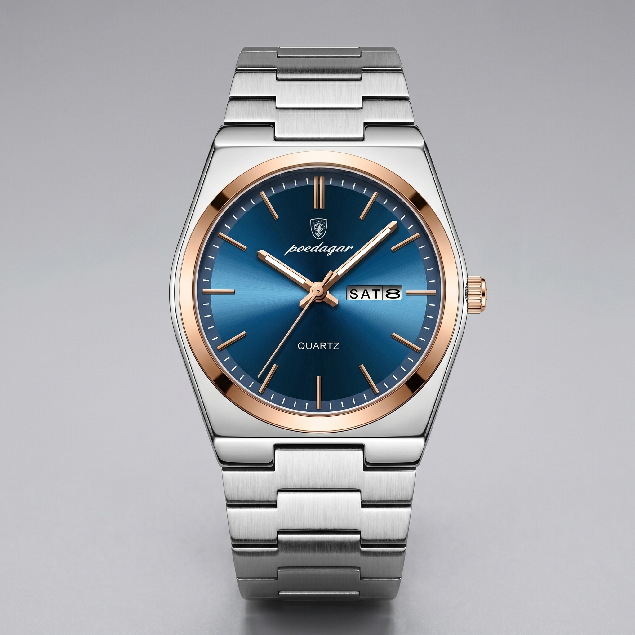 Heren Horloge Stalen Armband Zonnestraal Wijzerplaat