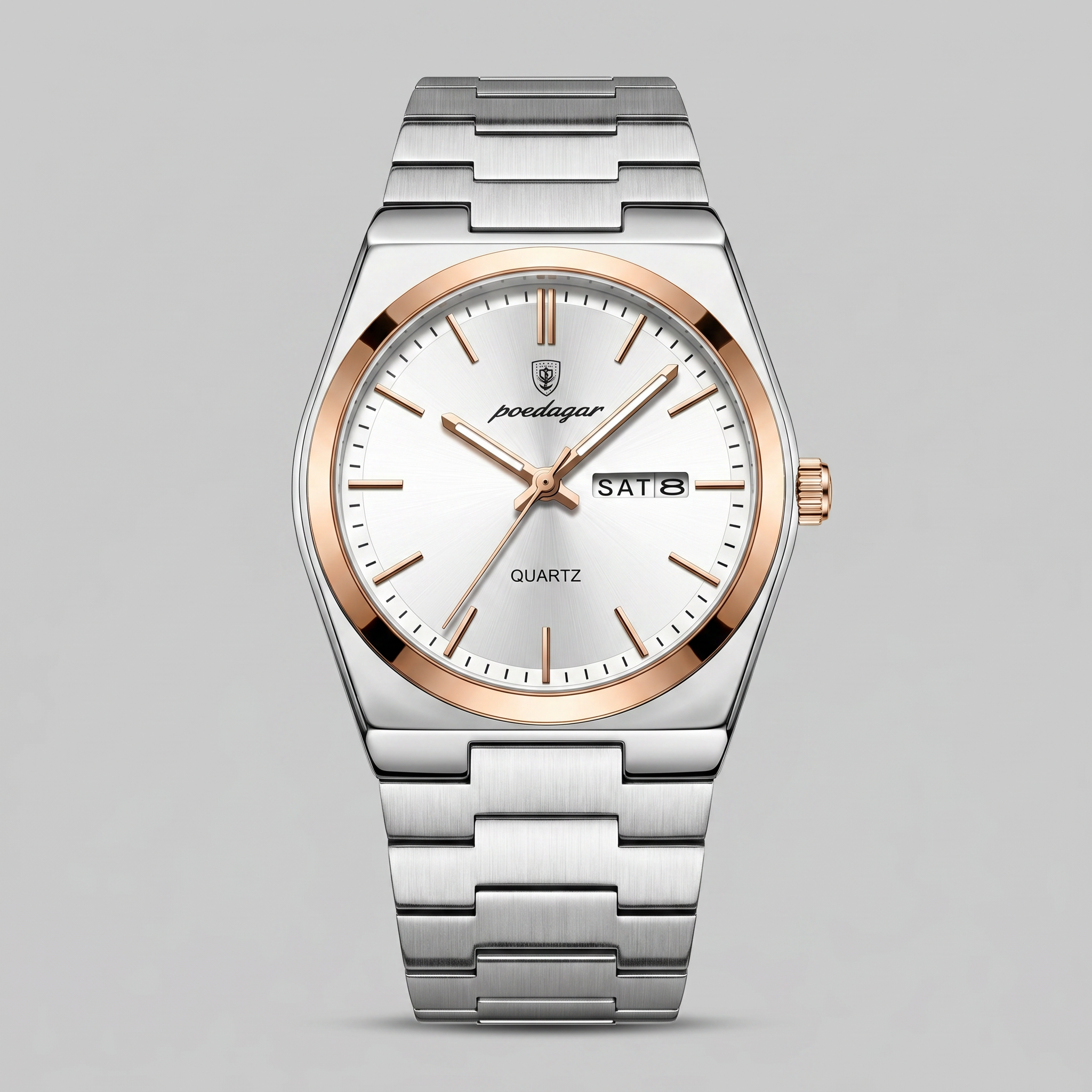 Heren Horloge Stalen Armband Zonnestraal Wijzerplaat