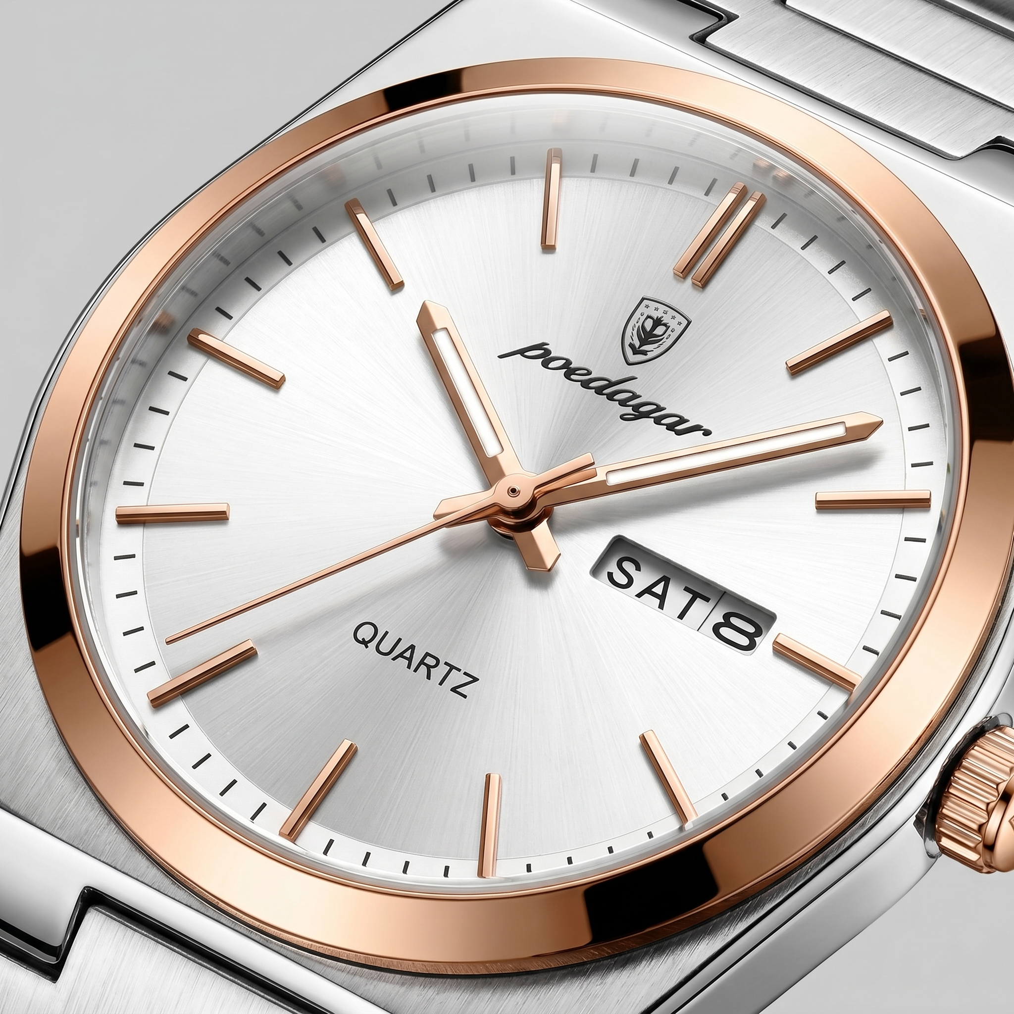 Heren Horloge Stalen Armband Zonnestraal Wijzerplaat