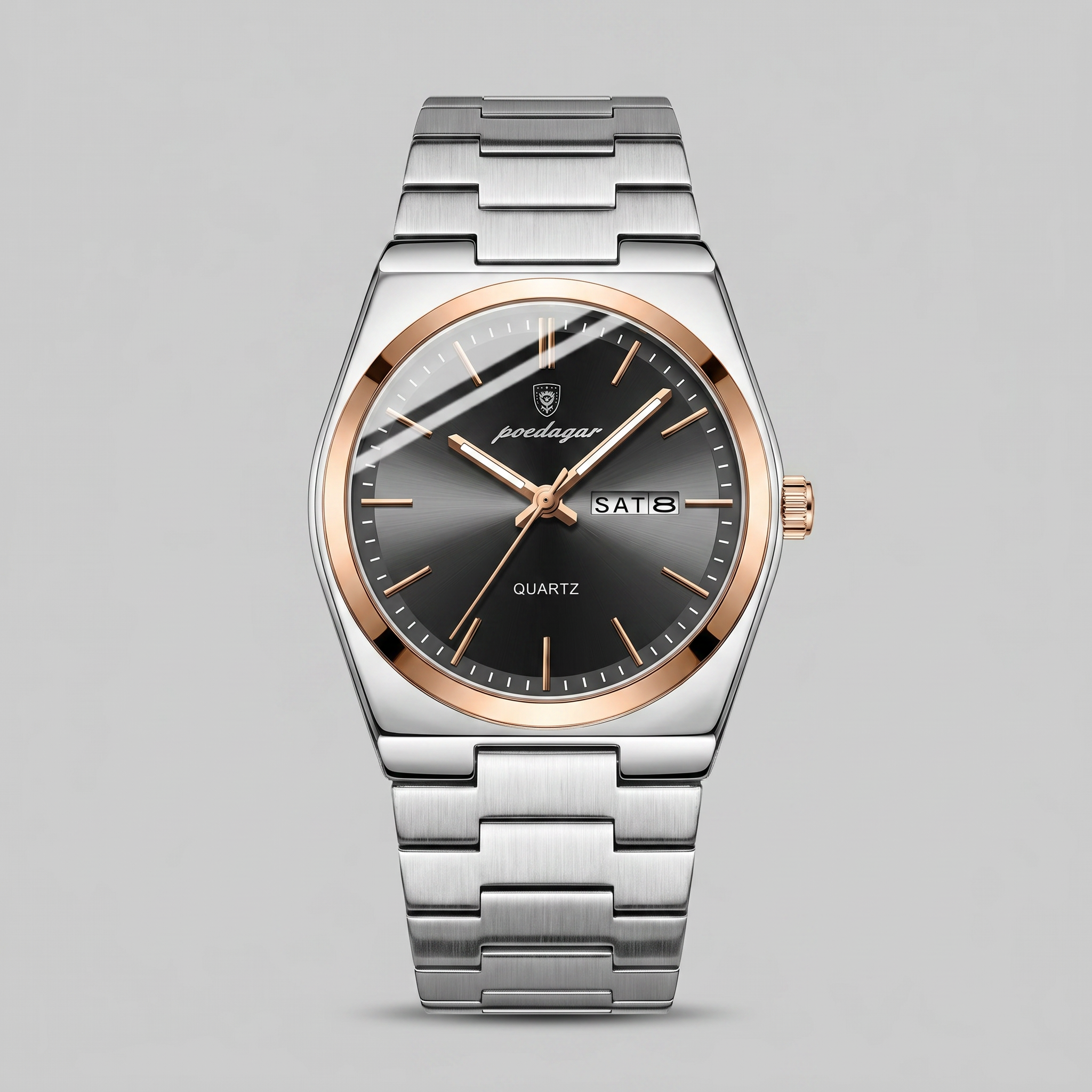 Heren Horloge Stalen Armband Zonnestraal Wijzerplaat