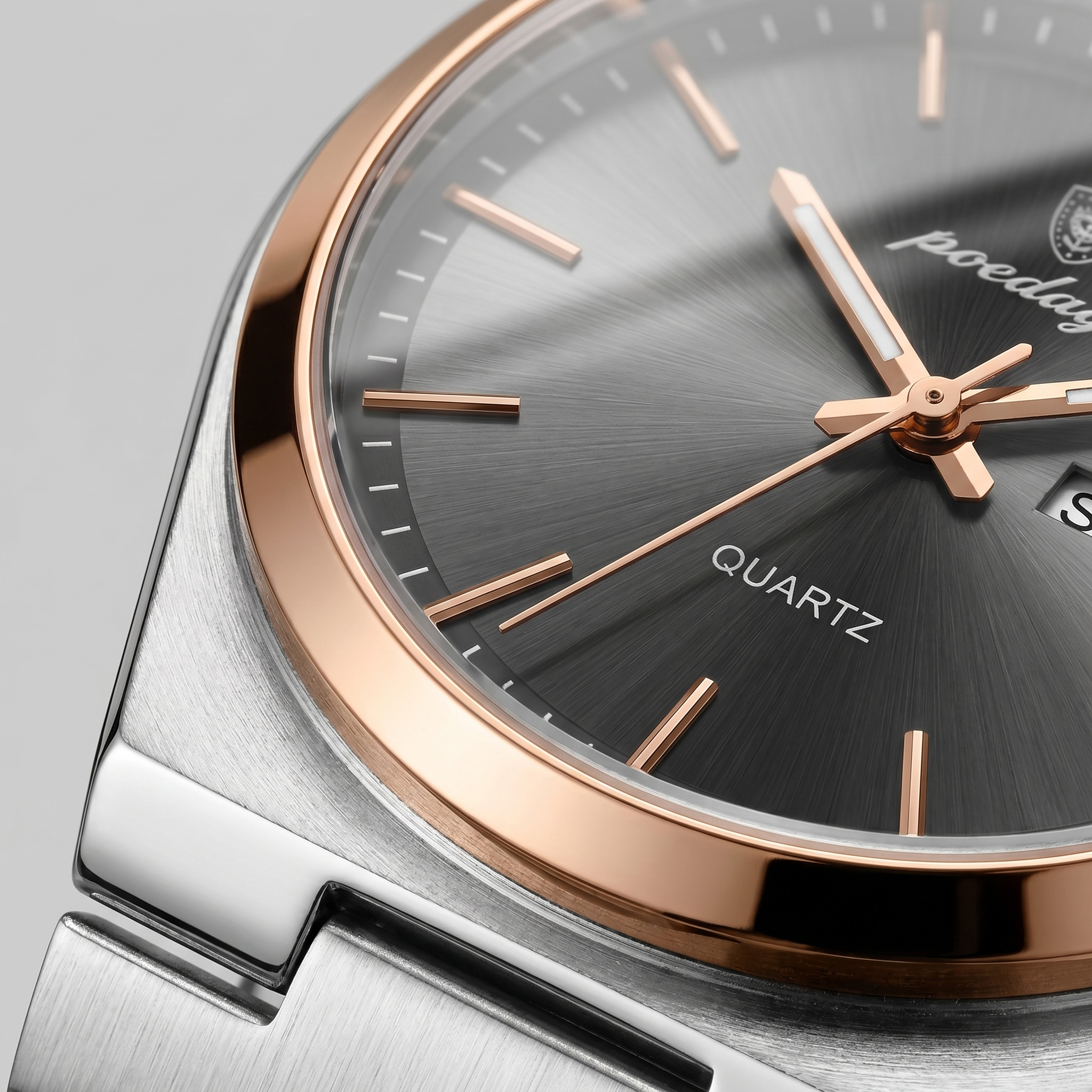 Heren Horloge Stalen Armband Zonnestraal Wijzerplaat
