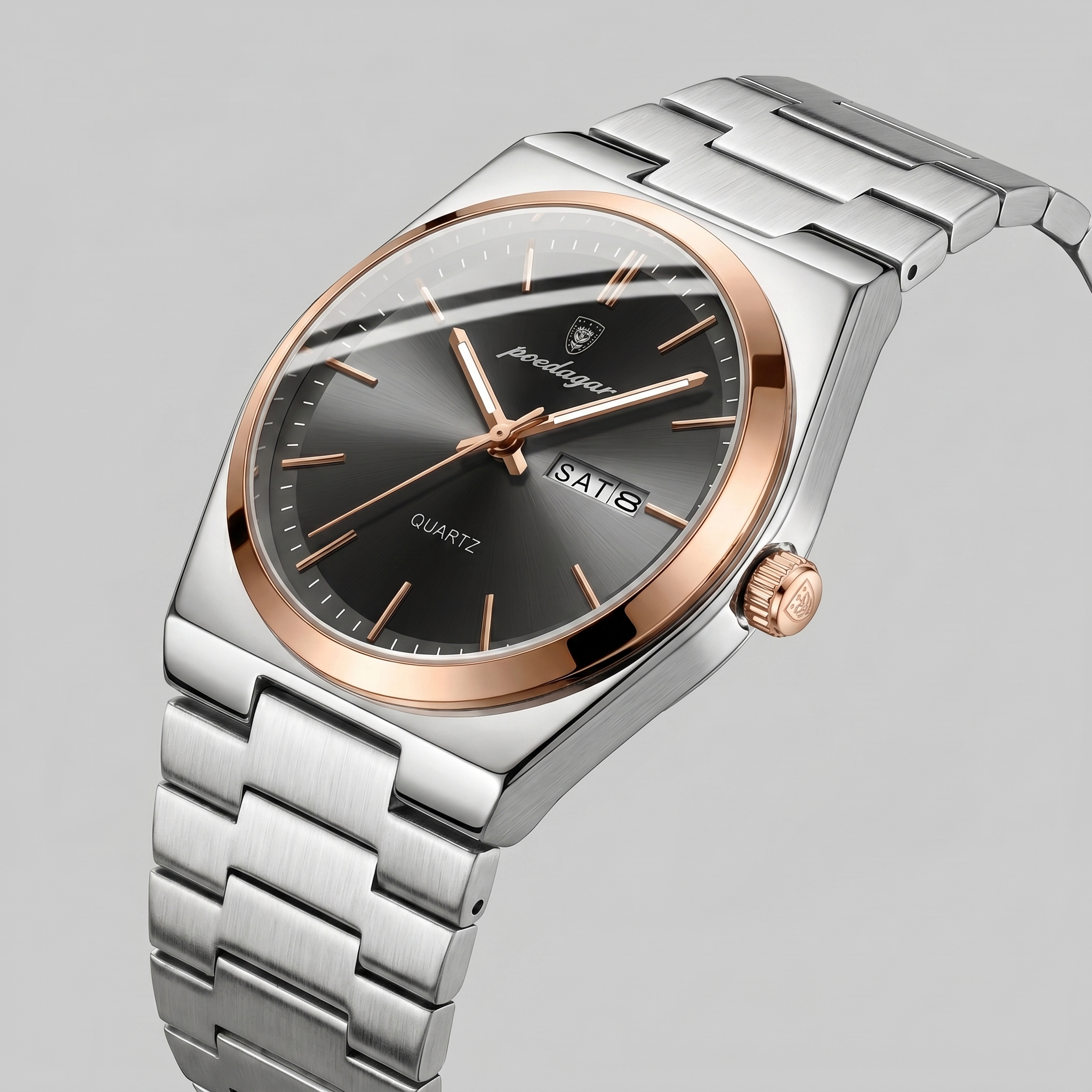 Heren Horloge Stalen Armband Zonnestraal Wijzerplaat