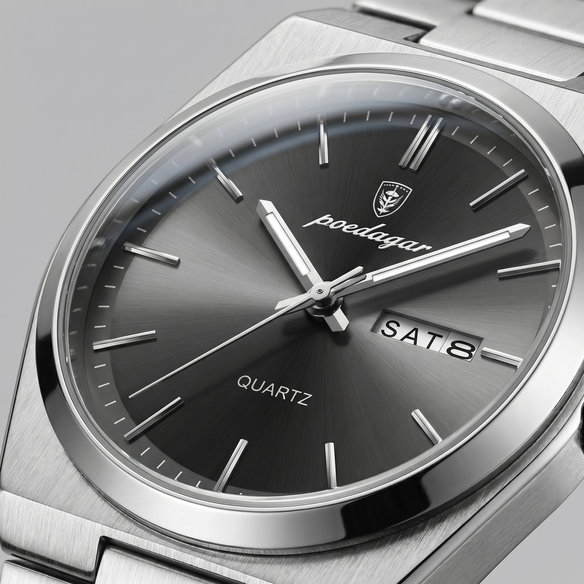 Heren Horloge Stalen Armband Zonnestraal Wijzerplaat