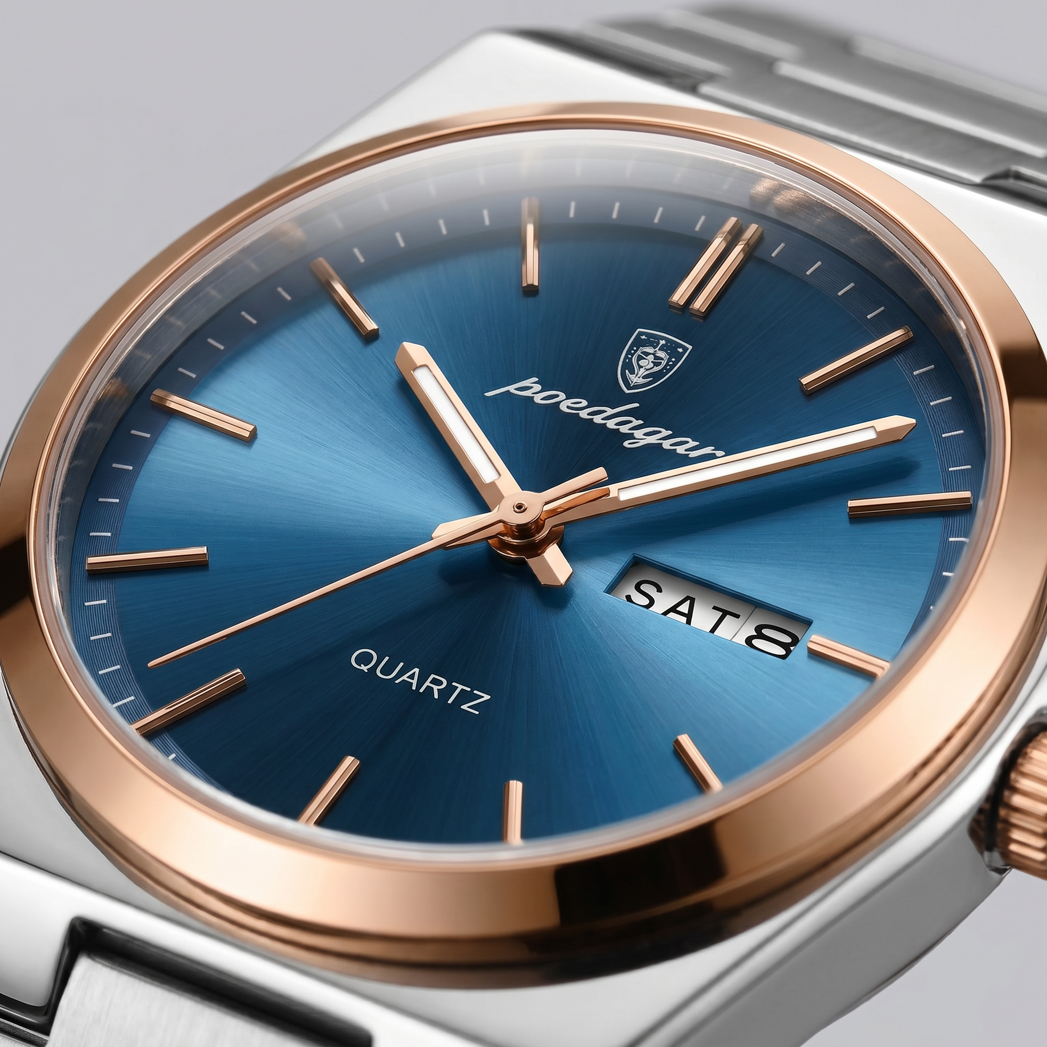 Heren Horloge Stalen Armband Zonnestraal Wijzerplaat