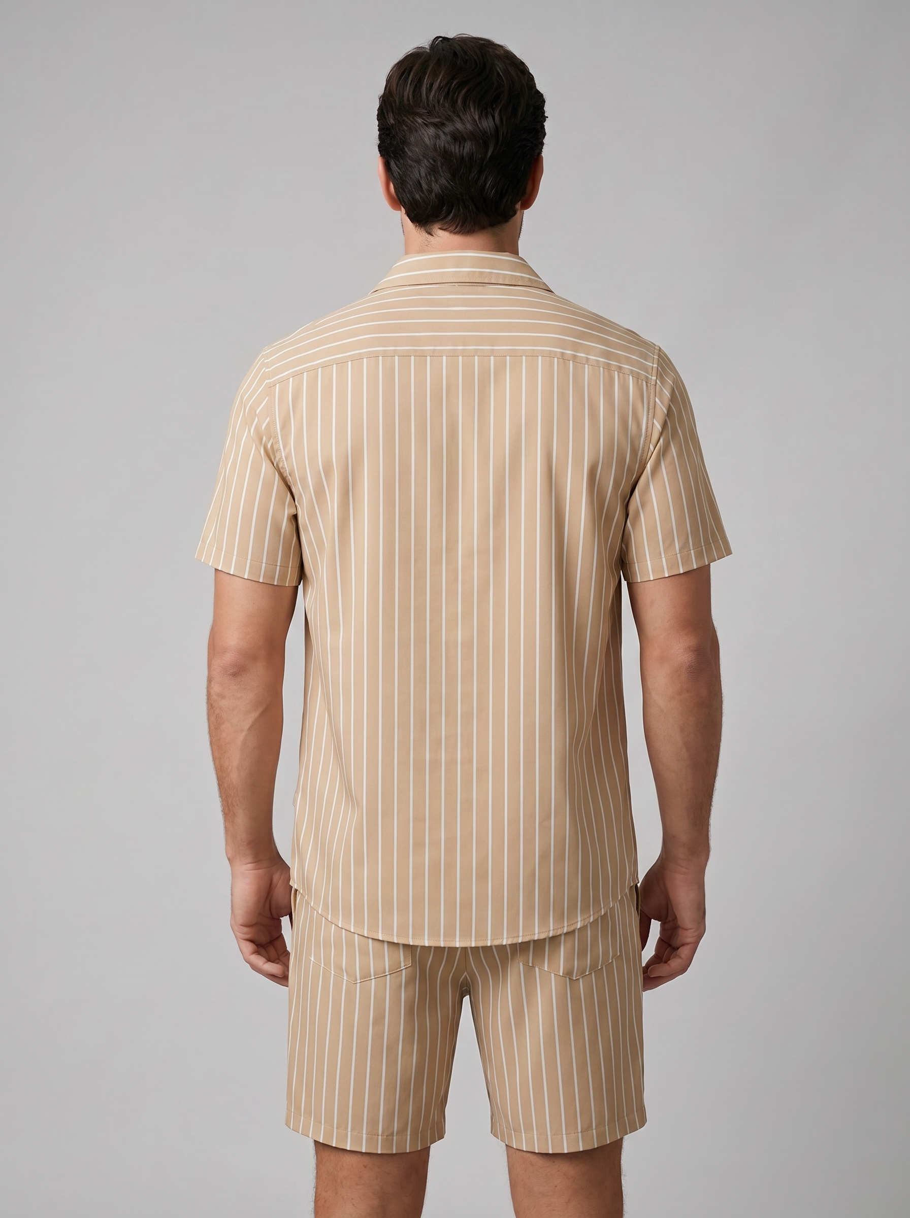 Męski zestaw Pinstripe z krótkim rękawem na lato